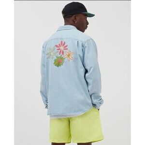 Stussy Denim Embroidered Shirt Sz M